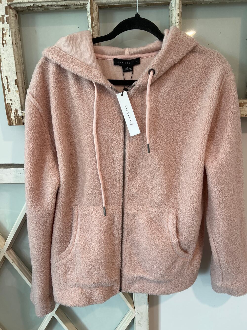 NWT Sanctuary size large light pink fleece jacket